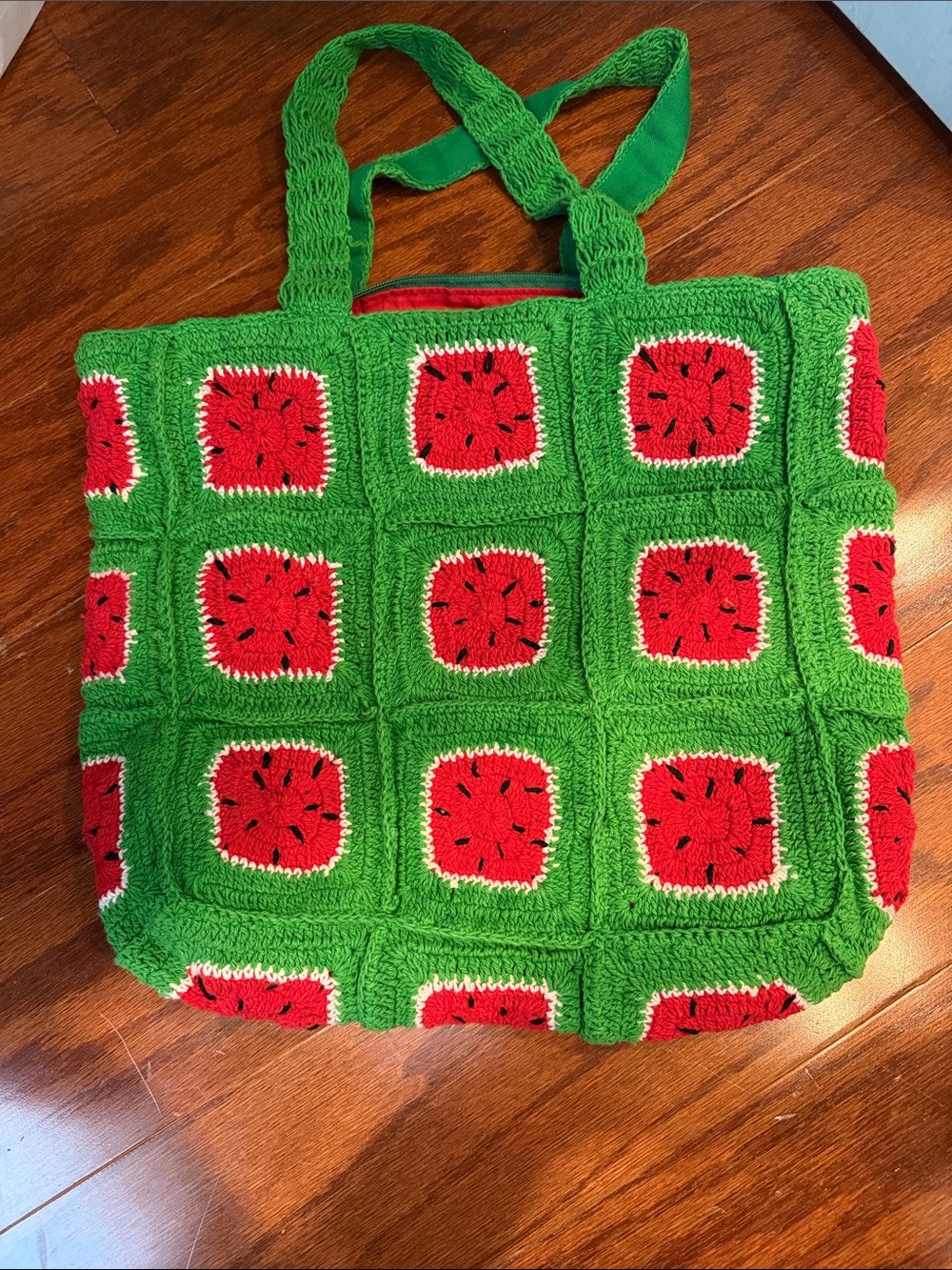 Crochet Watermelon Bag 12x13 perfect for Beach trip